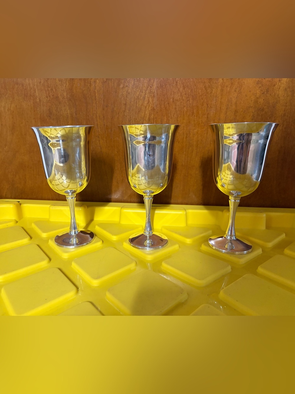 Vintage Lot Of 3 Salem Silverplate Goblets Made In Portugal